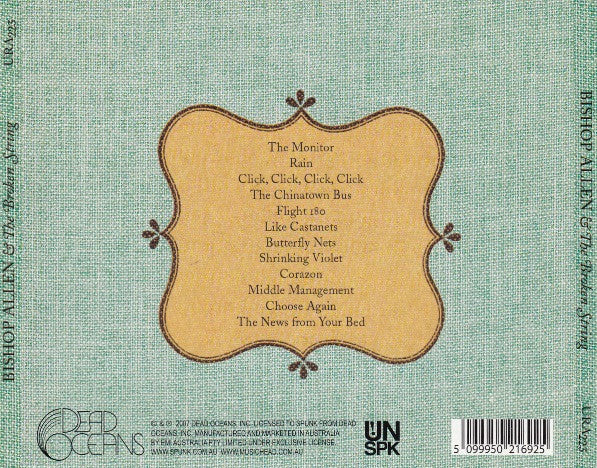 Bishop Allen : Bishop Allen & The Broken String (CD, Album)