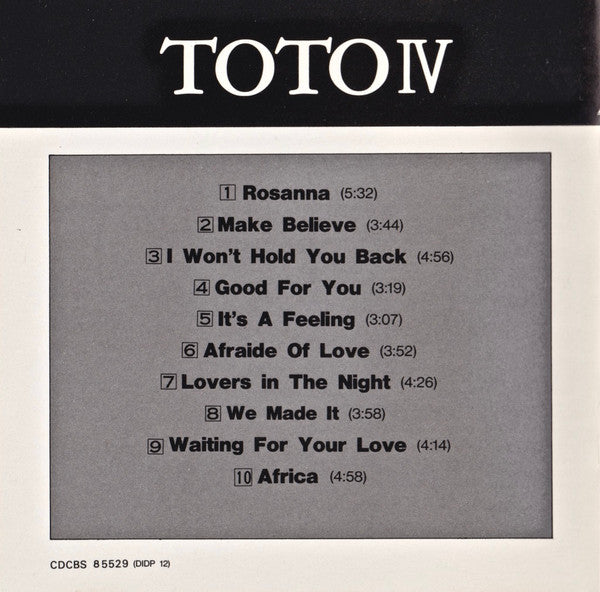 Toto : Toto IV (CD, Album)