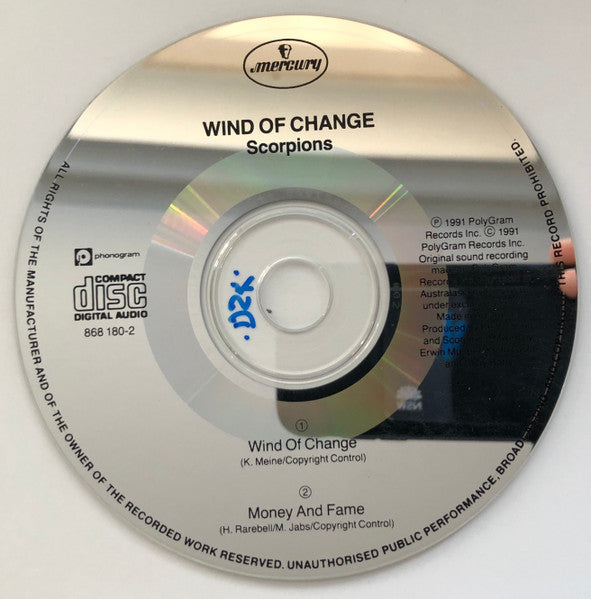 Scorpions : Wind Of Change (CD, Single, Car)