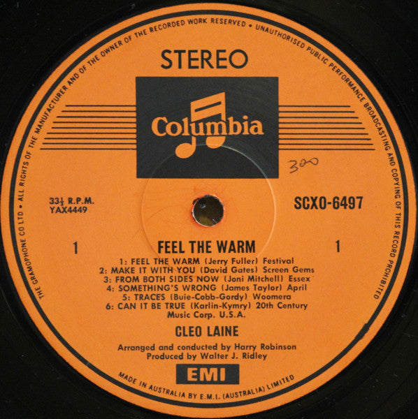Cleo Laine : Feel The Warm With Cleo Laine (LP, Album)