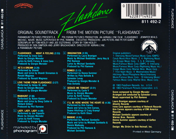 Various : Flashdance (Original Soundtrack From The Motion Picture) (CD, Album)