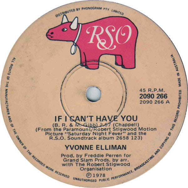 Yvonne Elliman : If I Can't Have You (7", Single)