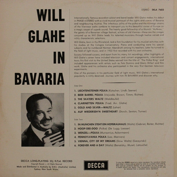 Will Glahé : Will Glahé In Bavaria (LP, Album)