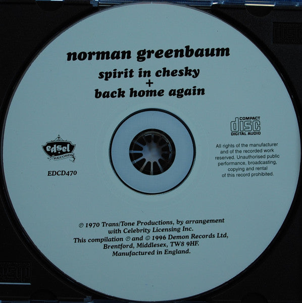 Norman Greenbaum : Spirit In The Sky + Back Home Again  (CD, Comp)