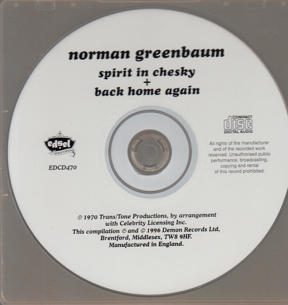 Norman Greenbaum : Spirit In The Sky + Back Home Again  (CD, Comp)
