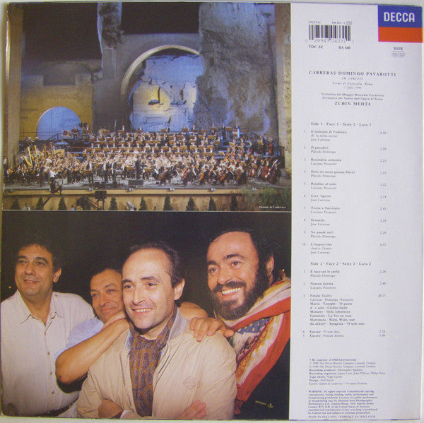 Carreras*, Domingo*, Pavarotti*, Mehta* : In Concert (LP, Album)