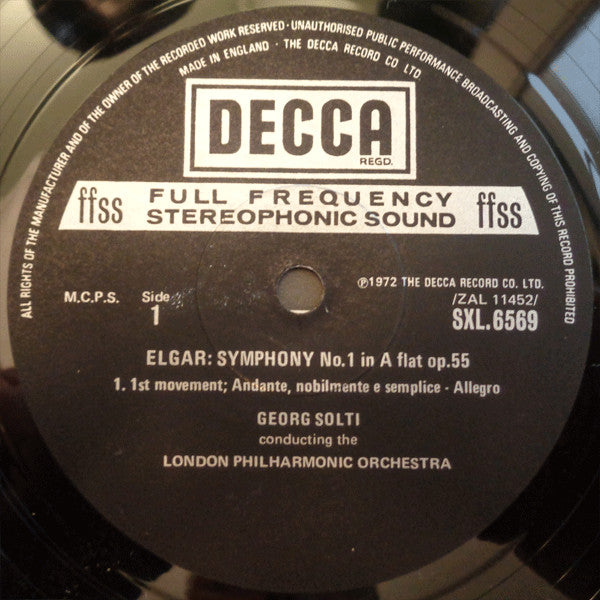 Elgar*, Georg Solti, London Philharmonic Orchestra : Symphony No.1 (LP)