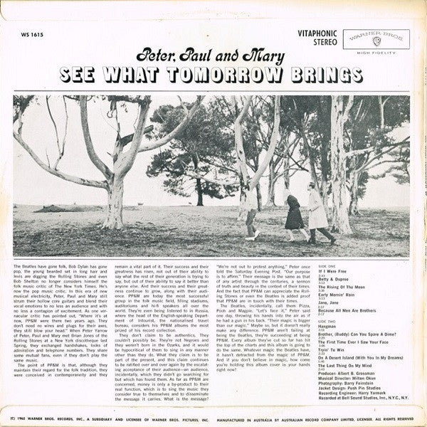 Peter, Paul & Mary : See What Tomorrow Brings (LP, Album)