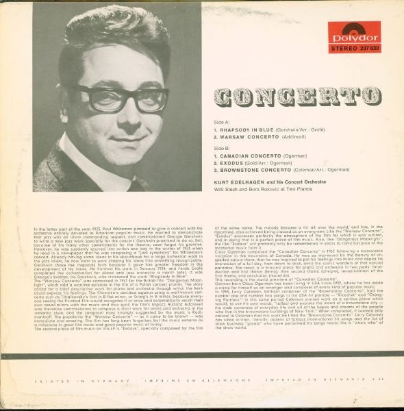 Kurt Edelhagen And His Concert Orchestra*, Willi Stech, Bora Roković : Concerto (LP)