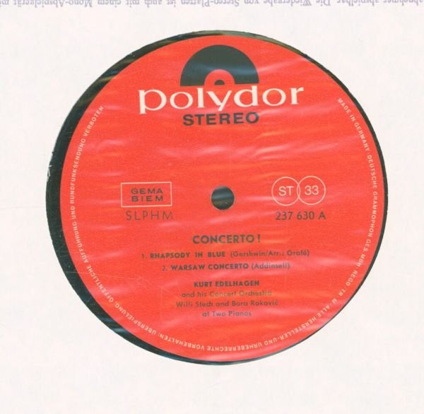 Kurt Edelhagen And His Concert Orchestra*, Willi Stech, Bora Roković : Concerto (LP)