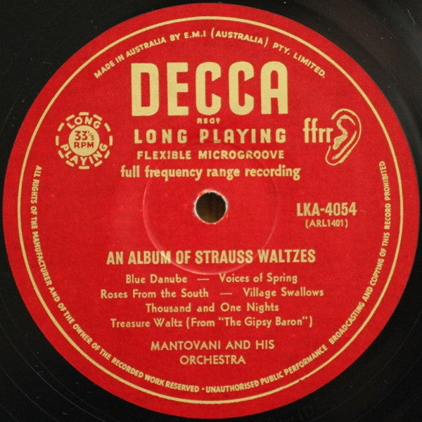 Mantovani And His Orchestra : An Album Of Strauss Waltzes (LP, Album, Mono)