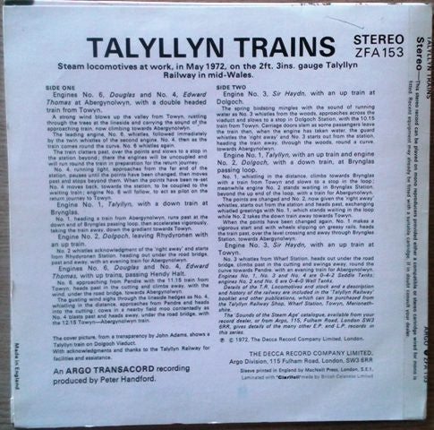 No Artist : Talyllyn Trains (7", EP)