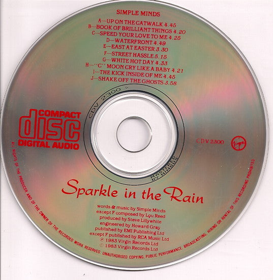 Simple Minds : Sparkle In The Rain (CD, Album, RP)