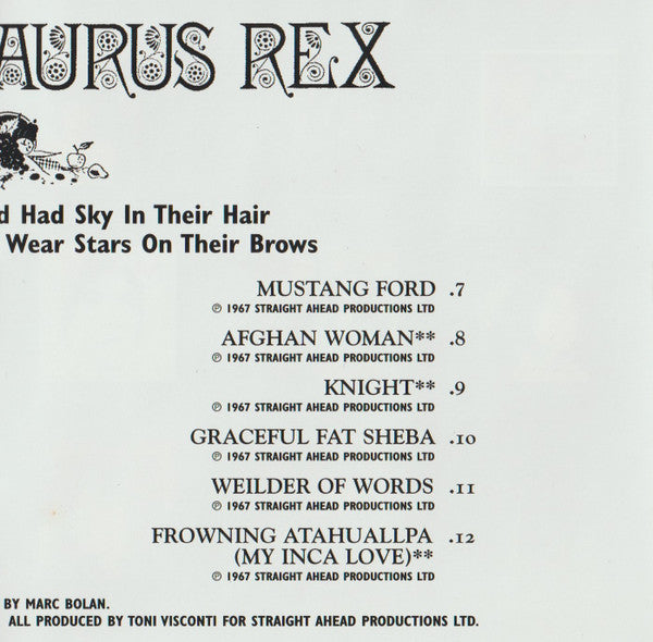 Tyrannosaurus Rex : My People Were Fair And Had Sky In Their Hair... But Now They're Content To Wear Stars On Their Brows (CD, Album, RE, PMD)