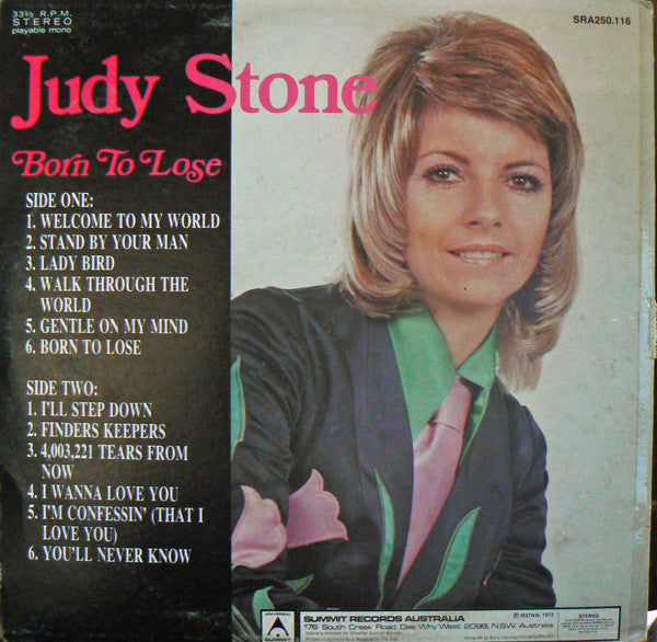 Judy Stone : Born To Lose (LP)