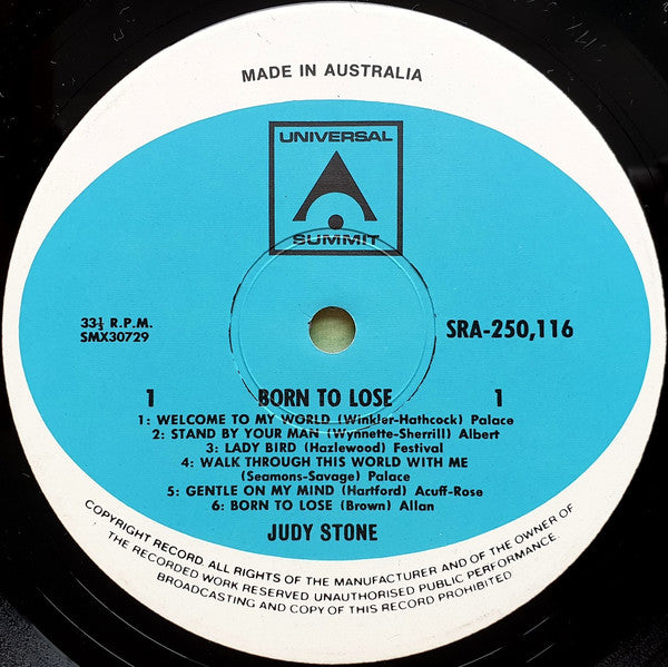 Judy Stone : Born To Lose (LP)