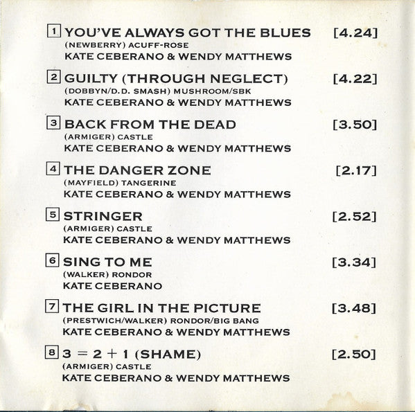 Kate Ceberano ★ Wendy Matthews : You've Always Got The Blues (CD, Album)