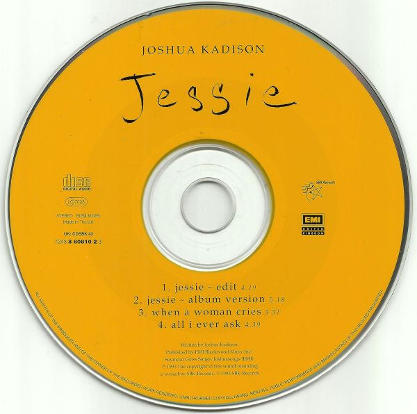 Joshua Kadison : Jessie (CD, Single)