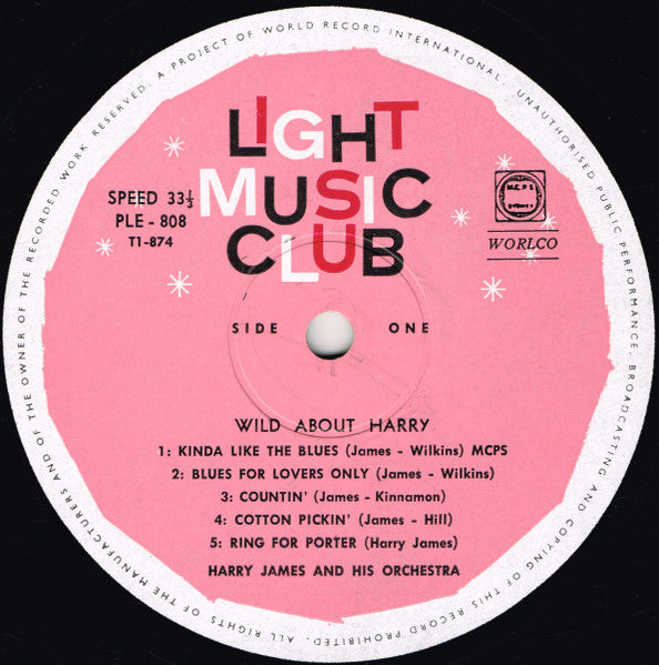 Harry James And His Orchestra : Wild About Harry (LP, Album, Mono, Club, RE, 2nd)