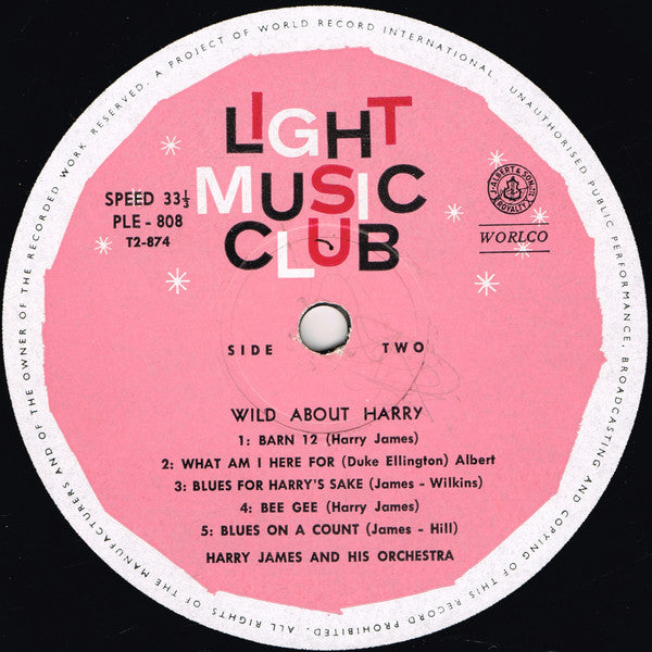 Harry James And His Orchestra : Wild About Harry (LP, Album, Mono, Club, RE, 2nd)