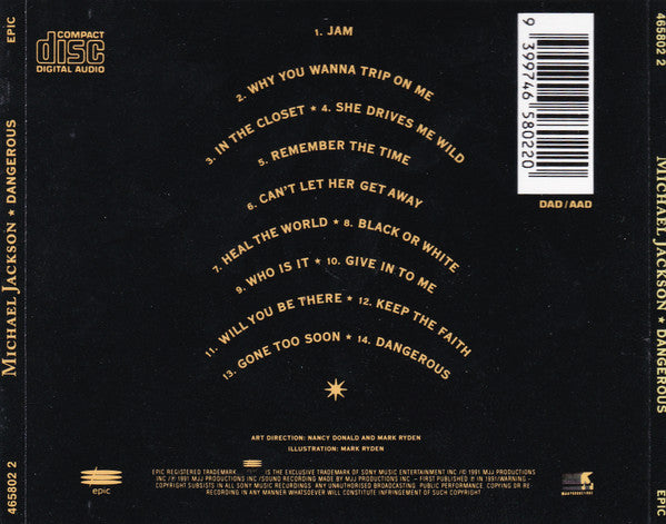 Michael Jackson : Dangerous (CD, Album)