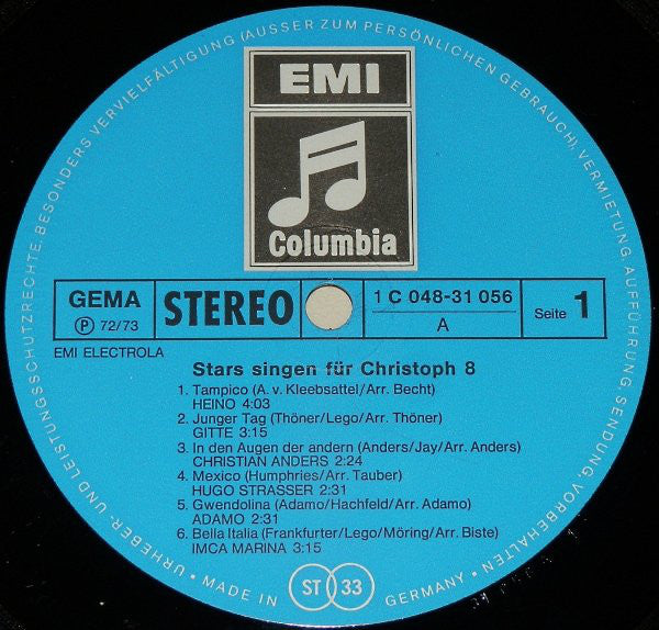 Various : Stars Singen Für Christoph 8 (LP, Comp)
