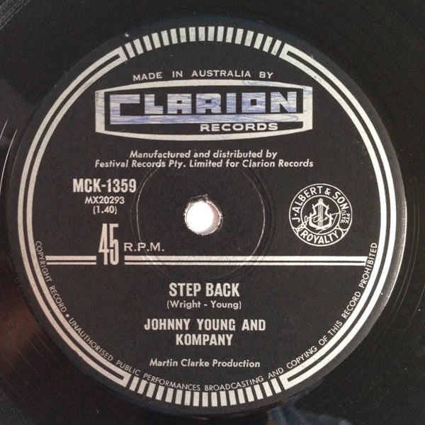 Johnny Young And Kompany* : Step Back (7", Single, Mono)