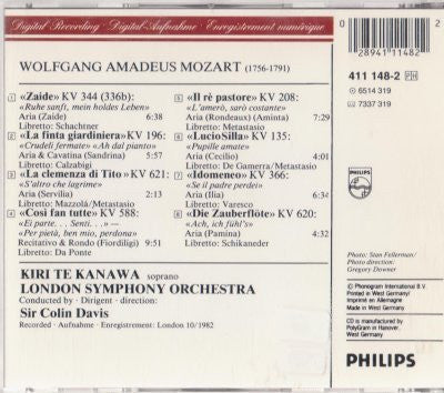 Wolfgang Amadeus Mozart - Kiri Te Kanawa, Sir Colin Davis, London Symphony Orchestra : Opera Arias - Opernarien (CD)