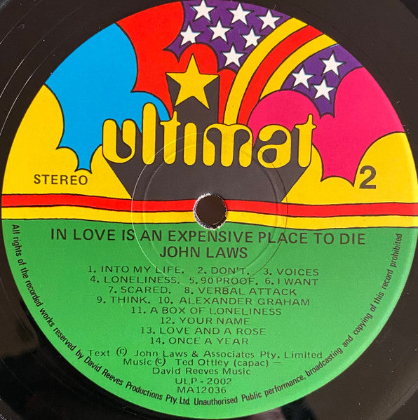 John Laws (3) : In Love Is An Expensive Place To Die (LP, Album)