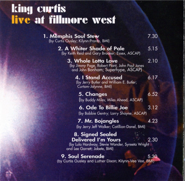 King Curtis : Live At Fillmore West (CD, Album, RE)