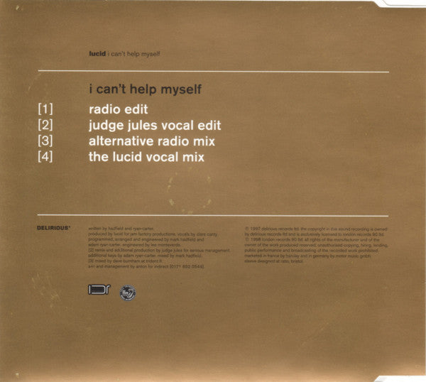 Lucid (45) : I Can't Help Myself (CD, Single)