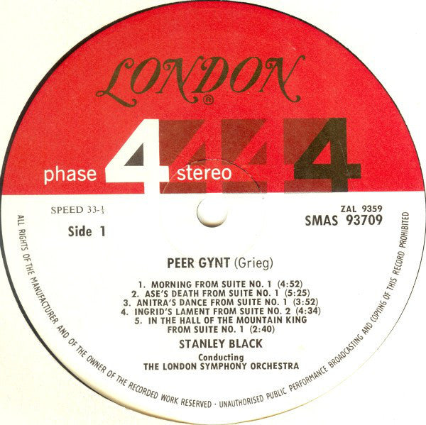 Edvard Grieg - Stanley Black, London Symphony Orchestra : Peer Gynt * Lyric Suite (LP, Album)