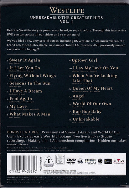 Westlife : Unbreakable - The Greatest Hits Vol. 1 (DVD-V)