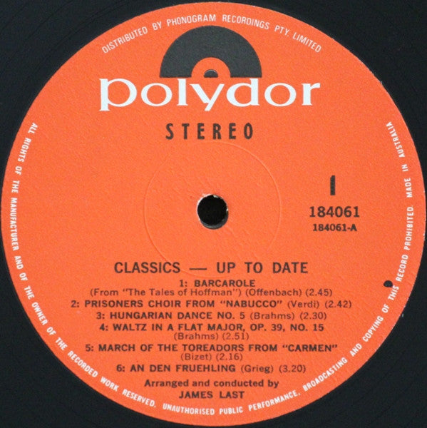 James Last : Classics Up To Date (LP, Album)