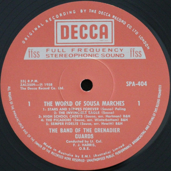 The Band Of The Grenadier Guards, F.J. Harris : The World Of Sousa Marches (LP, Album, RE)