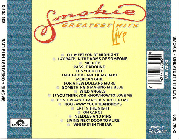 Smokie : Greatest Hits Live (CD, Album)