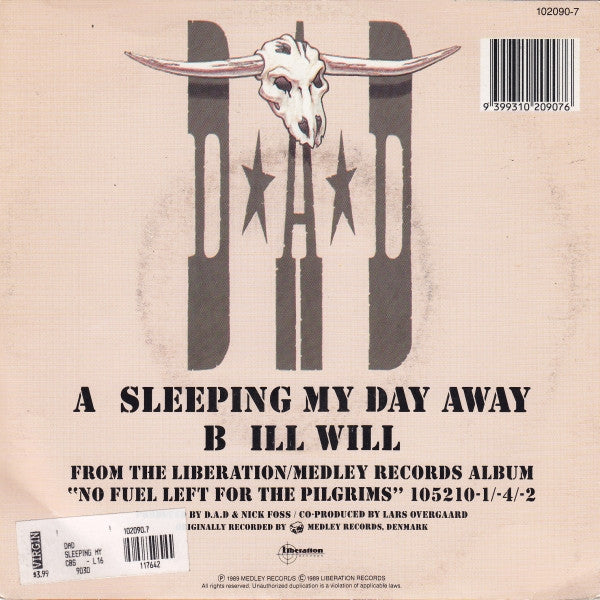 D*A*D* : Sleeping My Day Away (7", Single)