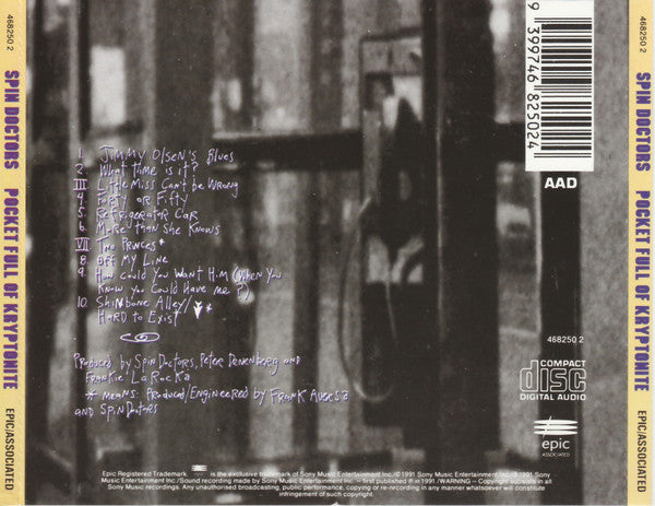 Spin Doctors : Pocket Full Of Kryptonite (CD, Album)