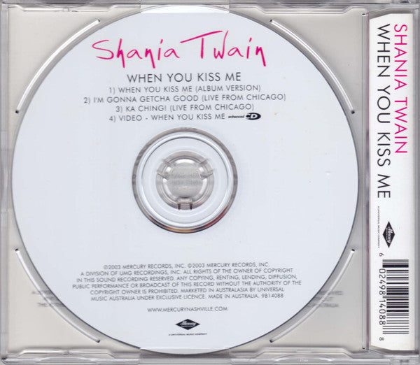 Shania Twain : When You Kiss Me (CD, Maxi, Enh)
