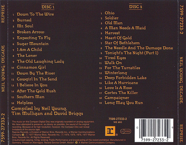 Neil Young : Decade (2xCD, Comp, RE)