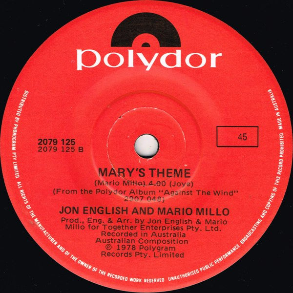 Jon English (3) And Mario Millo : Six Ribbons (7", Single)