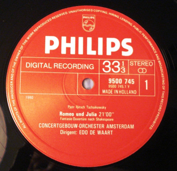 Tchaikovsky*, Concertgebouw Orchestra, Amsterdam* : Romeo And Juliet, Francesca Da Rimini (LP)
