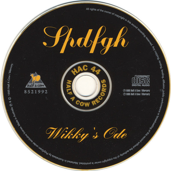 Spdfgh : Wikky's Ode (CD, EP)