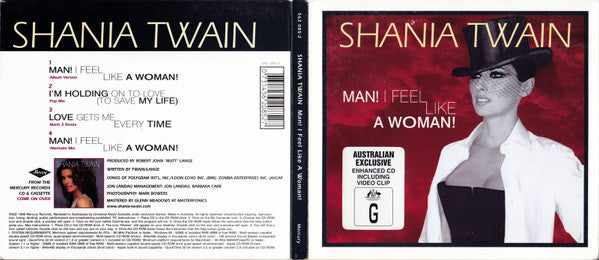 Shania Twain : Man! I Feel Like A Woman! (CD, Single, Enh, Dig)