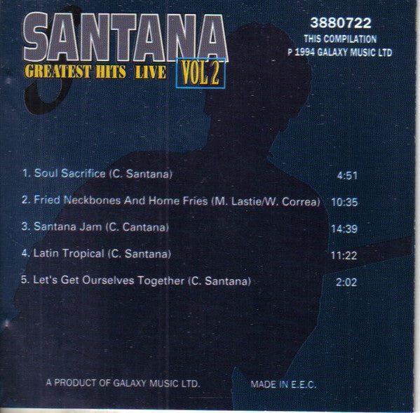 Santana : Greatest Hits Live Vol 2 (CD, Comp)