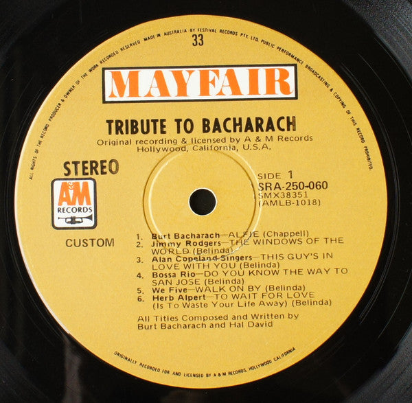 Various : Tribute To Burt Bacharach (LP, Comp)