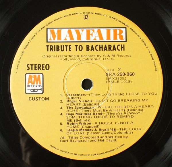 Various : Tribute To Burt Bacharach (LP, Comp)