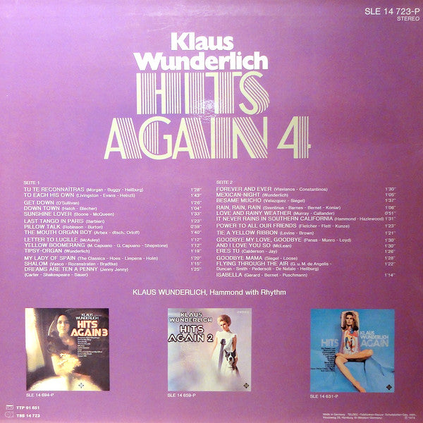 Klaus Wunderlich : Hits Again 4 (LP)