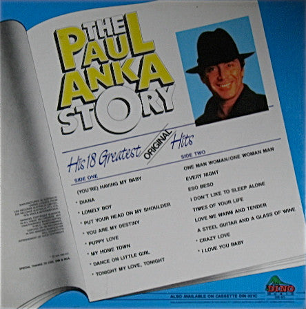 Paul Anka : The Paul Anka Story - His 18 Greatest Original Hits (LP, Comp)