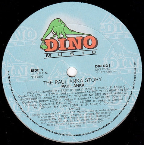 Paul Anka : The Paul Anka Story - His 18 Greatest Original Hits (LP, Comp)